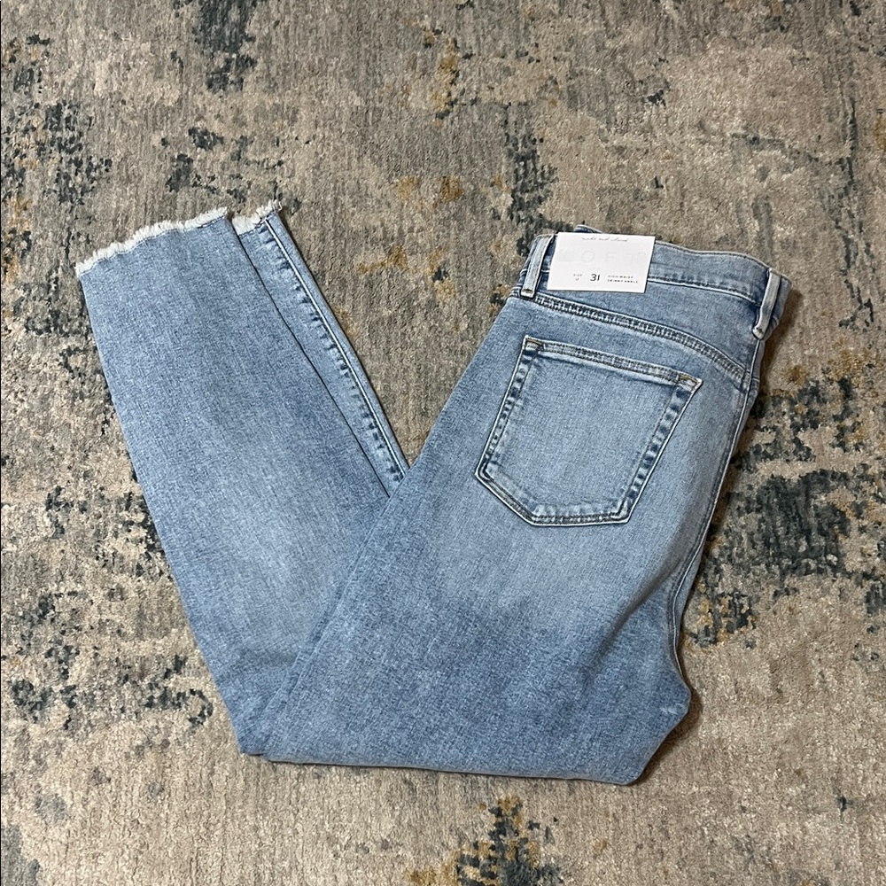 NWT Loft SZ 12 High Waist Skinny Ankle Jean
